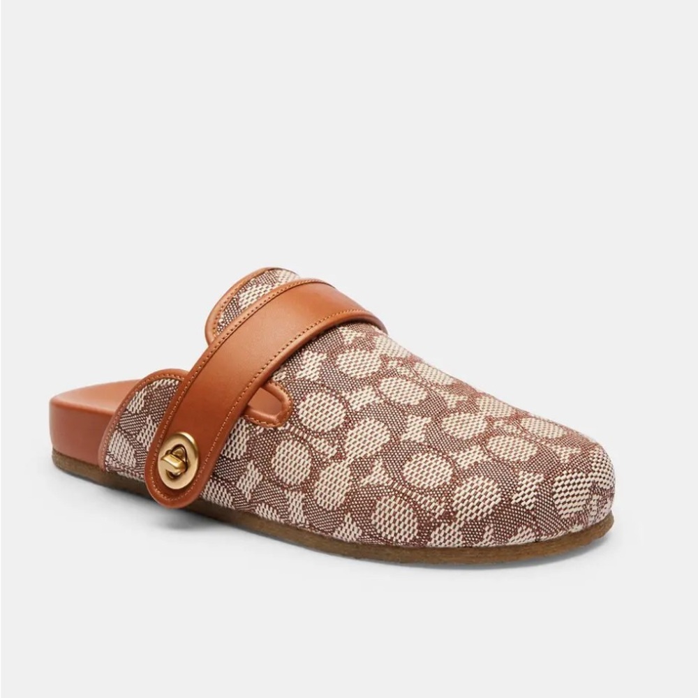 Brand new coach signature textile Blake clogs jacquard- in burnished amber